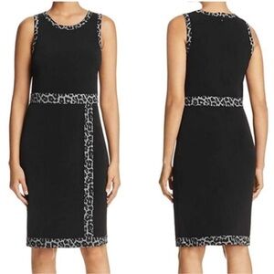Michael kors leopard boarder faux wrap midi dress size XL